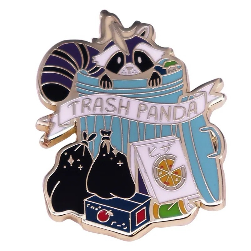 Funny Trash Panda Raccoon Enamel Pin